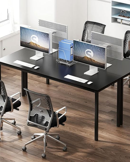 soges 70.8 Inch Stylish Computer Desk, Large Executive Office Desk, Simple Study Writing Desk, Workstation Business Furniture for Home Office, Black - LeafyLoom
