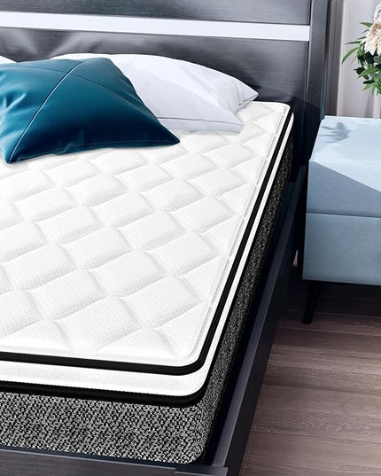 EvaStar Full-size mattress 12 Inch, Hybrid Full Mattress in a Box, Full Bed Mattress with Individual Pocket Springs and Pressure-Relieving Memory Foam, Breathable, Medium Firm Mattress 75"x54"x12" - LeafyLoom