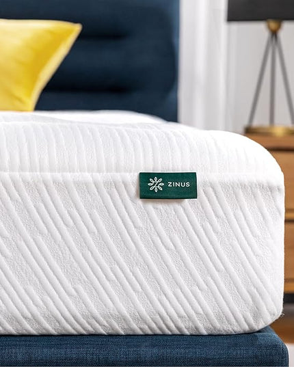 ZINUS 10 Inch Cloud Memory Foam Mattress, Queen, Fiberglass Free, Pressure Relieving, Mattress in A Box, CertiPUR-US Certified, White - LeafyLoom