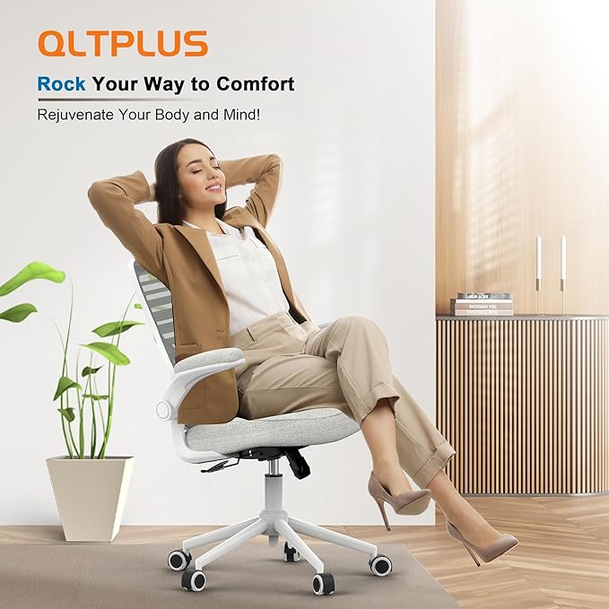 Office Chair, High Back Desk Chair with Adjustable Lumbar Support, Ergonomic Mesh Computer Chair with Premium Cold-Cured Cushion, Height Liftable Swivel Chair for Home Office - LeafyLoom