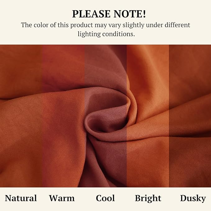 MILDLY Full Size Comforter Set 7 Piece Color Clash, Rust Bed in a Bag, All Season Bedding Sets with 1 Comforter, 2 Pillow Shams, 2 Pillowcases, 1 Flat Sheet, 1 Fitted Sheet - LeafyLoom