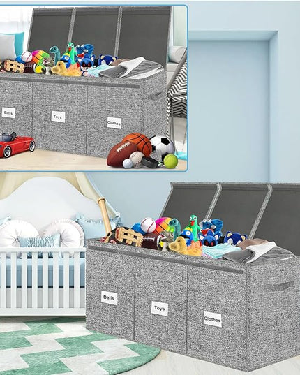 Extra Large 3 in 1 Storage Box, 150L, Grey, Polyester Blend, Waterproof, for Kids Room, Arts & Crafts, 39.4x14.0x16.0 inches - LeafyLoom