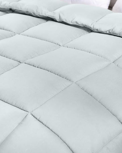 Utopia Bedding All Season 250 GSM Comforter - Plush Siliconized Fiberfill Comforter King Size - Box Stitched (King/Cal King, Light Gray) - LeafyLoom