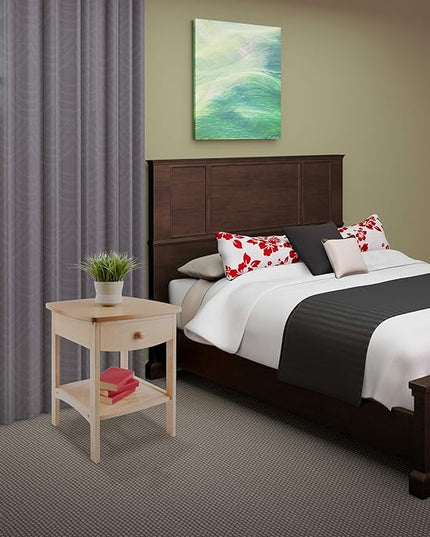 Winsome Basics Solid Wood End Table Nightstand - LeafyLoom