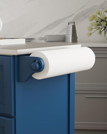 Homestyles Mobile Kitchen Island Cart with Stainless Steel Top, Blue - LeafyLoom