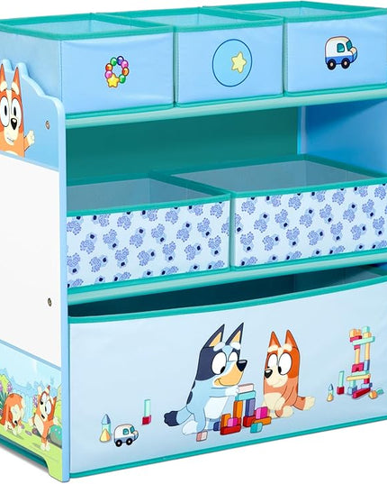 Delta Children - Bluey Design & Store 6 Bin Toy Storage Organizer - Greenguard Gold Certified, Blue - LeafyLoom