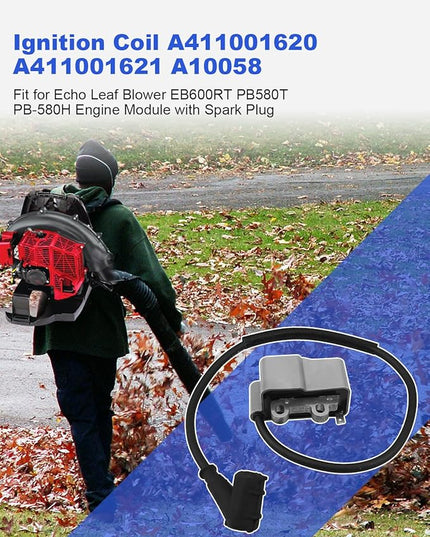 Ignition Coil Fit for Echo Leaf Blowers PB580 PB-580H PB-580T Fit for Shindaiwa EB600RT Replace A411001620 A411001621 A10058 OPPAMA - LeafyLoom