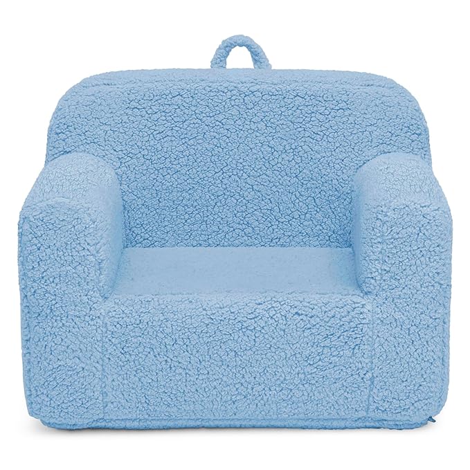 Delta Children Cozee Sherpa Chair, Powder Blue - LeafyLoom