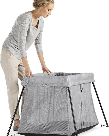 BabyBjörn Travel Crib Light, Silver, One size - LeafyLoom