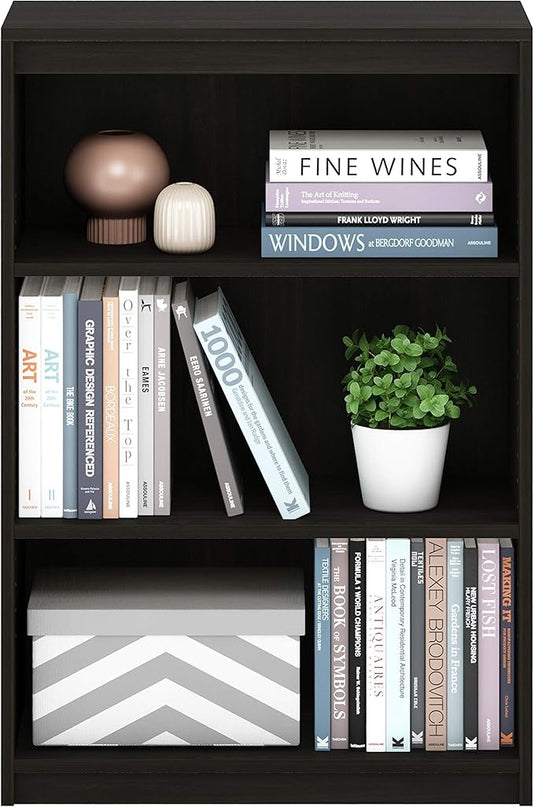 FURINNO Gruen 3-Tier Bookcases, Espresso - LeafyLoom