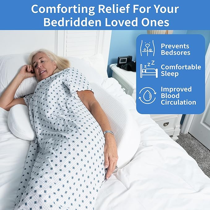Bedsore Positioning Pillow for Bedsore Prevention and Faster Recovery - Heat Regulating Bedsore Cushion for Butt Lifting and Easy Positioning - New Anti-Slip Design with Non-Skid Removable Cover - LeafyLoom