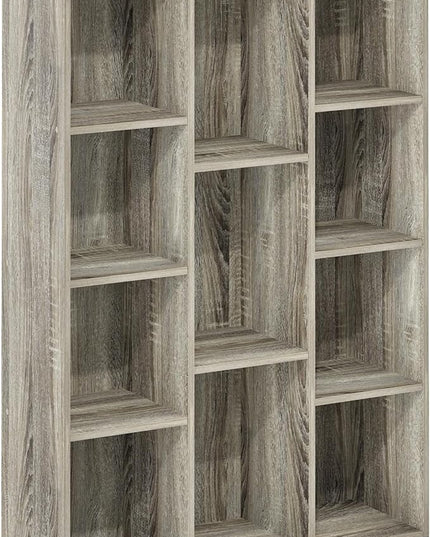 Furinno 11-Cube and 7-Cube Reversible Open Shelf Bookcases in French Oak - LeafyLoom