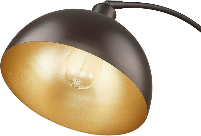 Arch Floor Lamp with Remote Control, Farmhouse Industrial Standing Lamp, 70” Dimmable Tall Lamp with 360° Adjustable Hanging Metal Shade, Over Couch Lamps with 9W LED Bulb (Oil Rubbed Bronze) - LeafyLoom