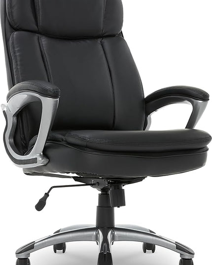 Serta Fairbanks Big and Tall High Back Executive Office Ergonomic Gaming Computer Chair with Layered Body Pillows, Contoured Lumbar Zone, Black - LeafyLoom