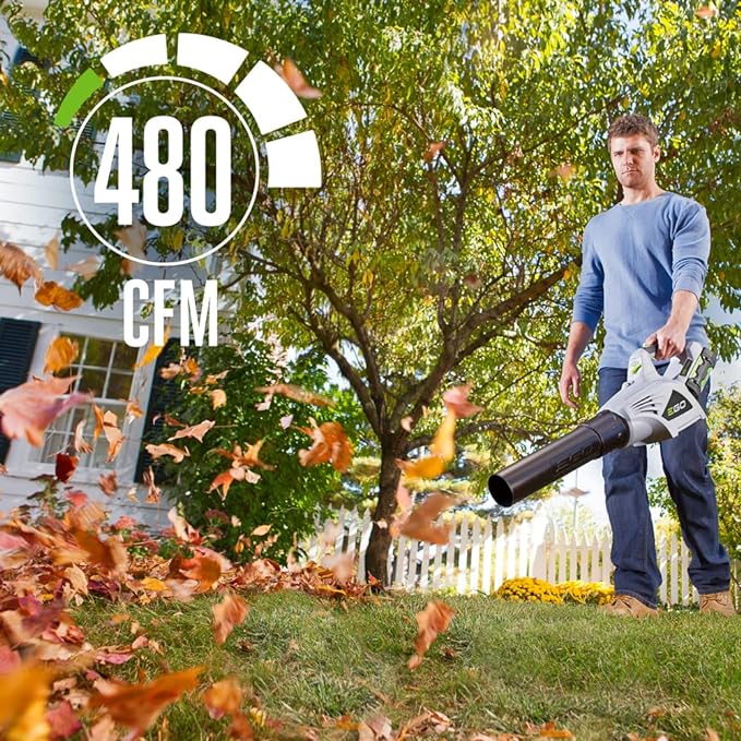 EGO Power+ LB4800 480 CFM 3-Speed Turbo 56-Volt Lithium-Ion Cordless Electric Blower - Battery and Charger Not Included , Black - LeafyLoom