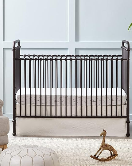 Namesake Abigail 3-in-1 Convertible Metal Crib in Vintage Iron, Greenguard Gold Certified - LeafyLoom