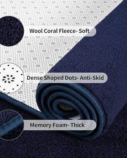 Area Rugs for Bedroom Living Room, 7x10 Navy Blue Super Soft Comfy Thickened Memory-Foam Indoor Carpets, Modern Aesthetic Minimalist Carpet for Boys Girls Adults Apartment Nursery Home Décor - LeafyLoom