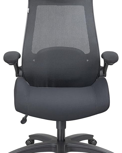BOLISS 400lbs Ergonomic Mesh Office Chair, High Back Desk Chair - Adjustable Headrest with Flip-Up Arms, Tilt Function, Lumbar Support and Swivel Computer Task Chair-Black - LeafyLoom