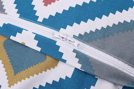 Colorful House Stuffed Animal Storage Bean Bag Chair Cover for Kids Stuffable Zipper Beanbag for Organizing Children Toys Large Canvas(38'',Square Pattern) - LeafyLoom