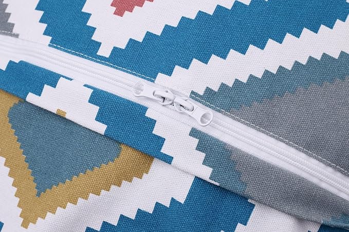 Colorful House Stuffed Animal Storage Bean Bag Chair Cover for Kids Stuffable Zipper Beanbag for Organizing Children Toys Large Canvas(26'',Square Pattern) - LeafyLoom