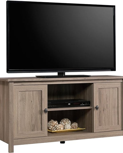 Sauder County Line Panel TV Stand, For TVs up to 47", Salt Oak finish - LeafyLoom