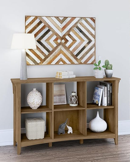 Bush Furniture BSH24463037 Salinas 6-Shelf 30-Inch H Cube Bookcase, Reclaimed Pine - LeafyLoom