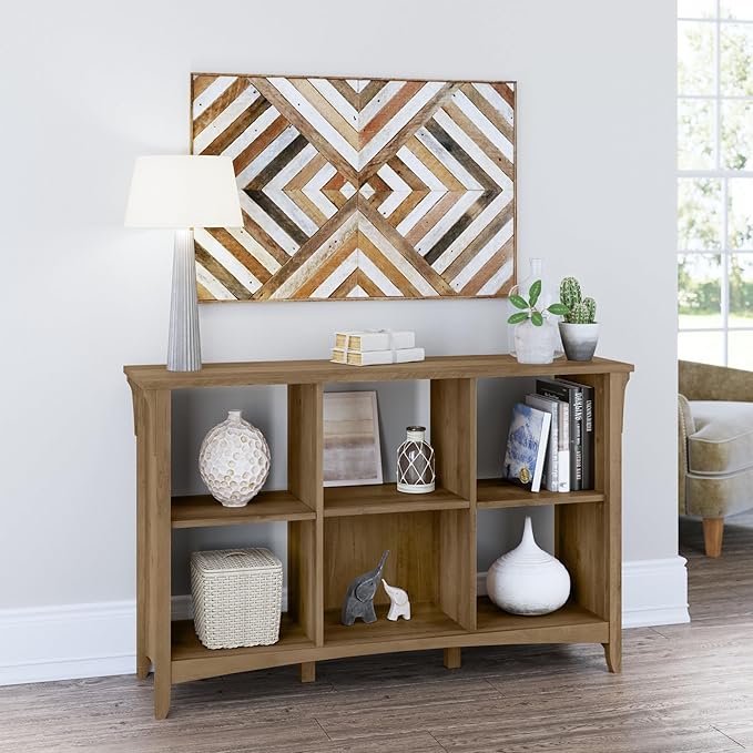 Bush Furniture BSH24463037 Salinas 6-Shelf 30-Inch H Cube Bookcase, Reclaimed Pine - LeafyLoom