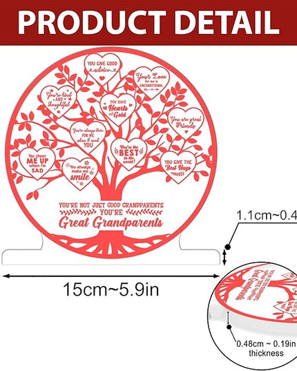 Grandparent Gifts from Grandkids, Lamp Present for Granddaughter Grandson, Night Light with Wooden Base, Gifts for Birthday, Mothers' Day, Thanksgiving, Why I Love You, Desk Decoration - LeafyLoom