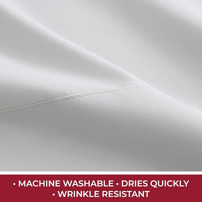 Mellanni RV Short Queen Sheets - 4 PC Iconic Collection Bedding Sheets & Pillowcases - Hotel Luxury, Extra Soft, Cooling Bed Sheets - Deep Pocket up to 10 inch (RV/Short Queen, Light Gray) - LeafyLoom