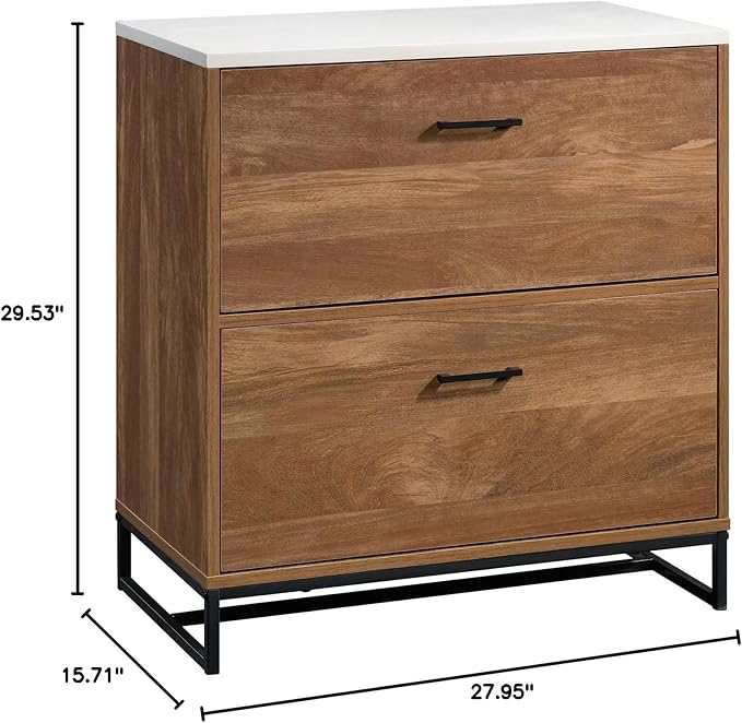 Sauder Tremont Row Lateral File, L: 15.71" x W: 27.95" x H: 29.53", Sindoori Mango - LeafyLoom