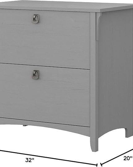 Bush Furniture Salinas 2 Drawer Lateral File Cabinet in Cape Cod Gray - LeafyLoom