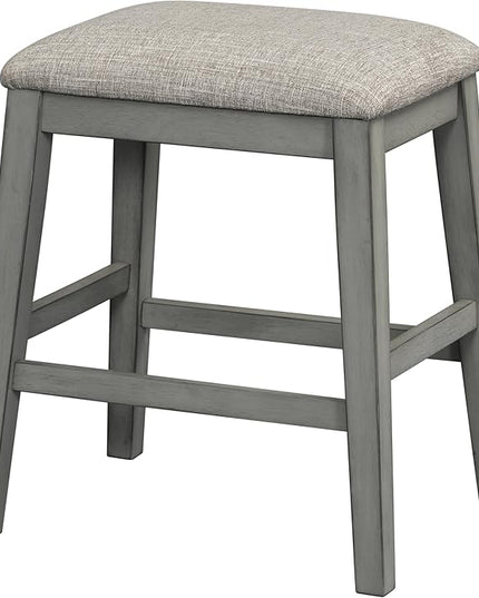 5-Piece Wooden Counter Height Dining Table Set with Faux Marble Veneer and Built-in Storage Shelves, 2 Upholstered Chairs and 2 Barstools, for Kitchen, Breakfast Nook, Bar, Living Room, Gray - LeafyLoom