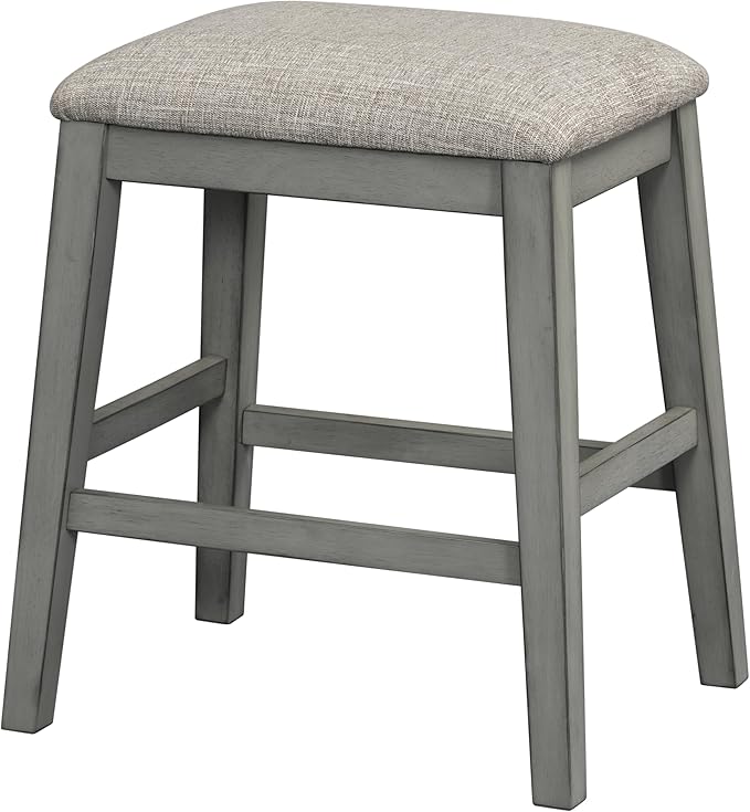 5-Piece Wooden Counter Height Dining Table Set with Faux Marble Veneer and Built-in Storage Shelves, 2 Upholstered Chairs and 2 Barstools, for Kitchen, Breakfast Nook, Bar, Living Room, Gray - LeafyLoom