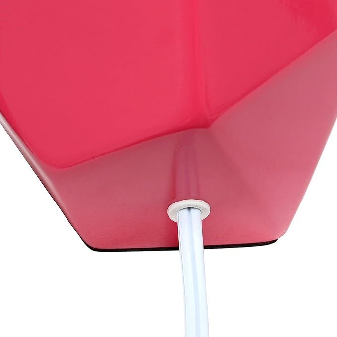 Simple Designs LT2065-PNK Round Prism Mini Table Lamp with Matching Fabric Shade, Pink - LeafyLoom