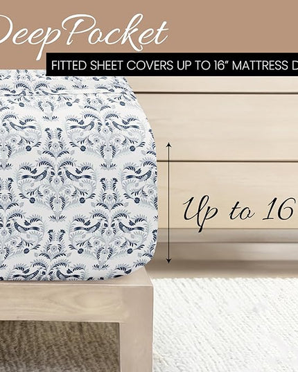 Linen Market 4 Piece California King Bedding Sheet Set (Navy Blue) - Sleep Better Than Ever with These Ultra-Soft Cooling Bed Sheets for Your California King Size Bed - Deep Pocket Fits 16" Mattress - LeafyLoom