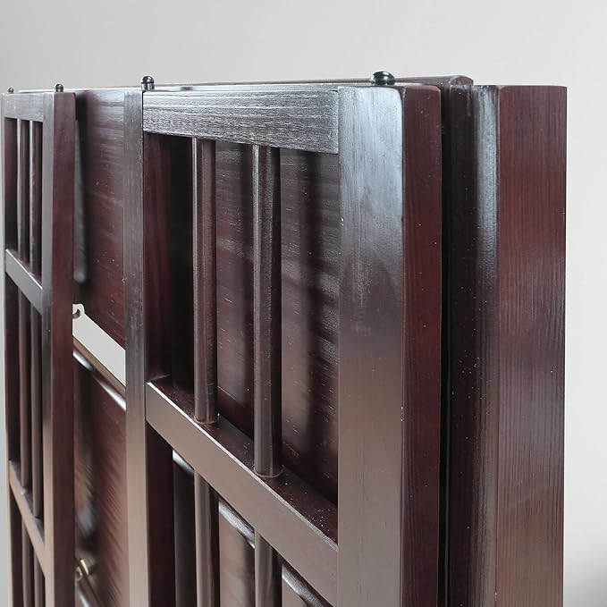 Casual Home 3 Shelf Folding Stackable Bookcase, 27.5" Wide, Espresso - LeafyLoom