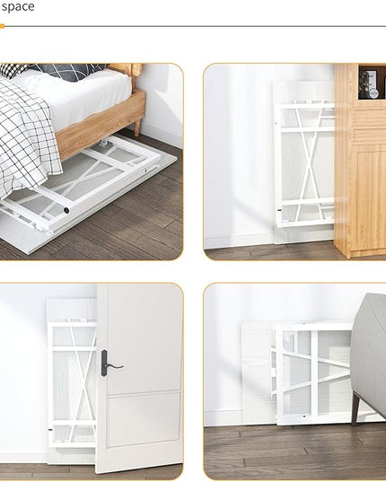 Folding Desk 47 inch No Assembly Required Home Office Table, Writing Gaming Computer Camping Desk, White - LeafyLoom