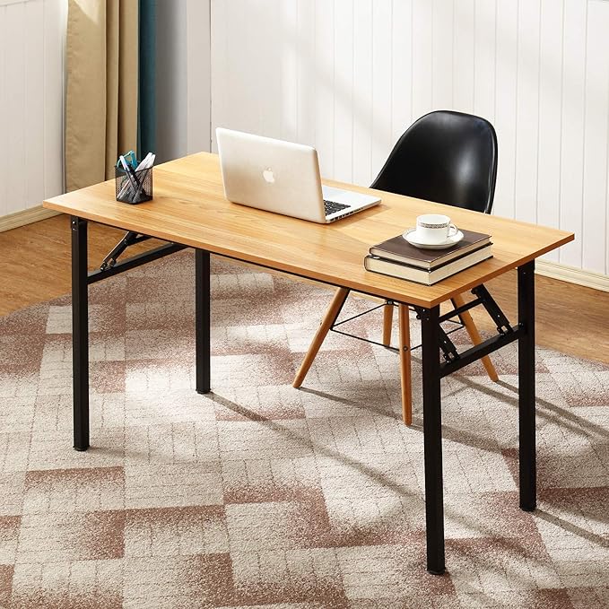 Computer Desk,47" Modern Simple Style Folding Tables,Home Office Writing Desk, Space Saving Foldable Table, No Install Needed - LeafyLoom
