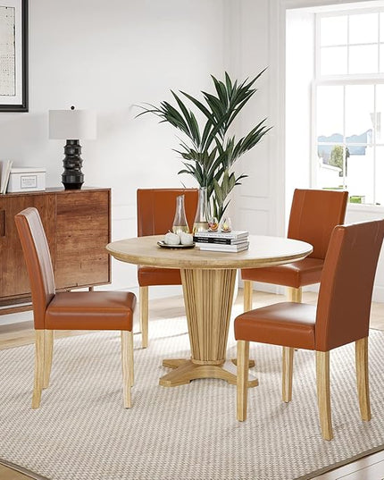 Dining Chairs, Kitchen Chairs Set of 2 with Solid Wood Legs, Armless Upholstered Indoor Kitchen Dining Room Chairs for Dining Room, Kitchen Chairs Parson Chairs - LeafyLoom
