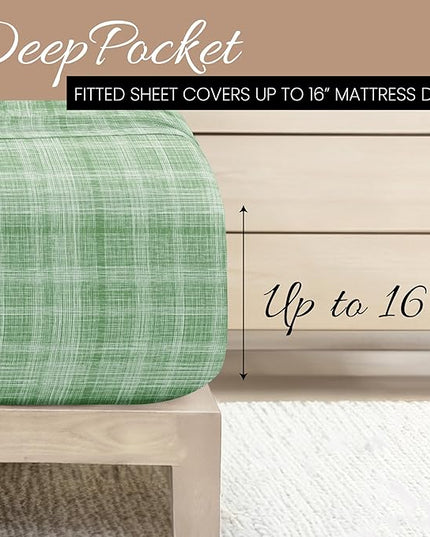 Linen Market 4 Piece Queen Bedding Sheet Set (Forest Thatch) - Sleep Better Than Ever with These Ultra-Soft & Cooling Bed Sheets for Your Queen Size Bed - Deep Pocket Fits 16" Mattress - LeafyLoom