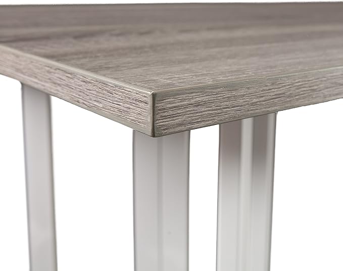 SEI Furniture Driness Drop Leaf Console to Dining Convertible Table, Weathered Gray, White - LeafyLoom
