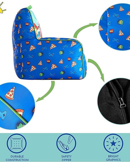 Idea Nuova Ryan's World Toddler Nylon Bean Bag Chair with Piping & Top Carry Handle Large - LeafyLoom