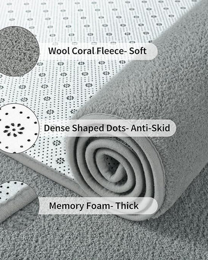 Area Rugs for Bedroom Living Room, 6x9 Grey Super Soft Comfy Thickened Memory-Foam Indoor Carpets, Modern Aesthetic Minimalist Carpet for Boys Girls Adults Apartment Nursery Home Décor - LeafyLoom