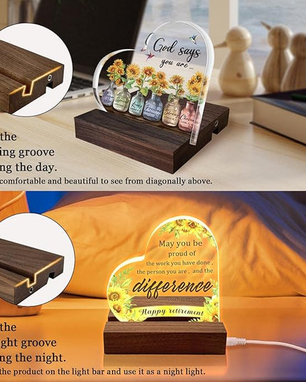 Birthday Gifts for Women Good Friends are Like Stars Night Lights Gold Acrylic Christmas Gift for Sister Friendship Gifts USB Night Lamp Keepsake Home Decoration 3.7" - LeafyLoom