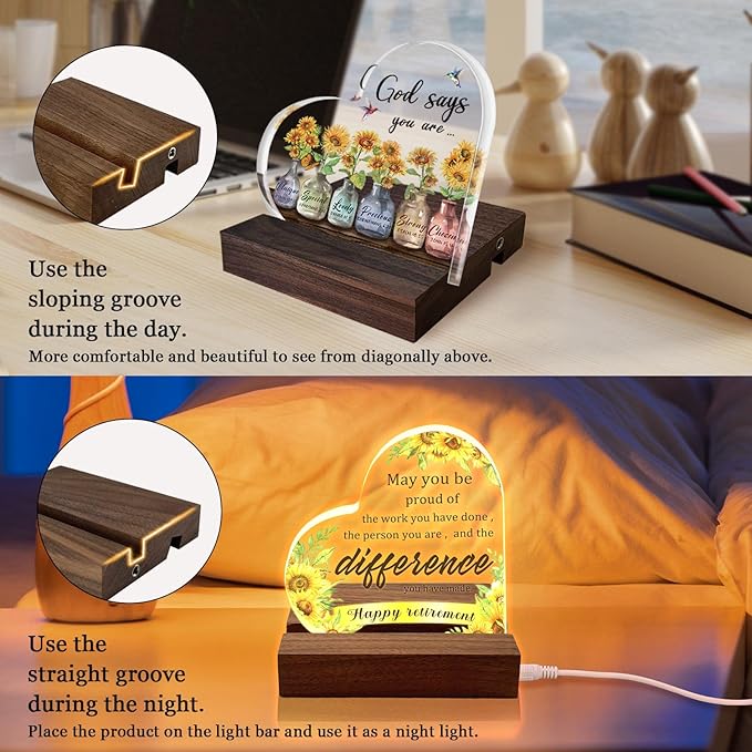 Birthday Gifts for Women Good Friends are Like Stars Night Lights Gold Acrylic Christmas Gift for Sister Friendship Gifts USB Night Lamp Keepsake Home Decoration 3.7" - LeafyLoom