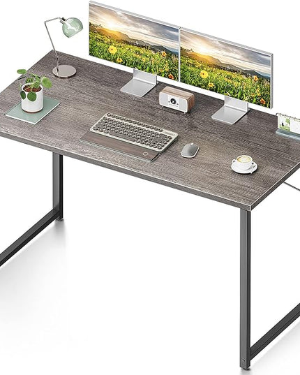 Coleshome 48 Inch Computer Desk, Modern Simple Style Desk for Home Office, Study Student Writing Desk, Grey Oak - LeafyLoom