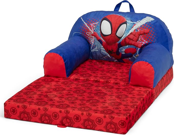 Delta Children Cozee Buddy Flip-Out Kids Chair, Spidey and His Amazing Friends - LeafyLoom