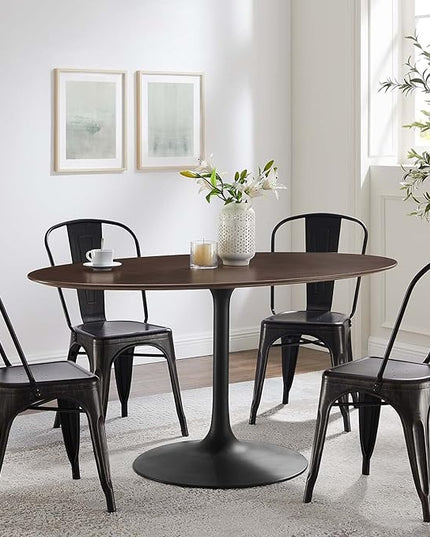 Modway Lippa Dining Table, 60", Black Cherry Walnut - LeafyLoom