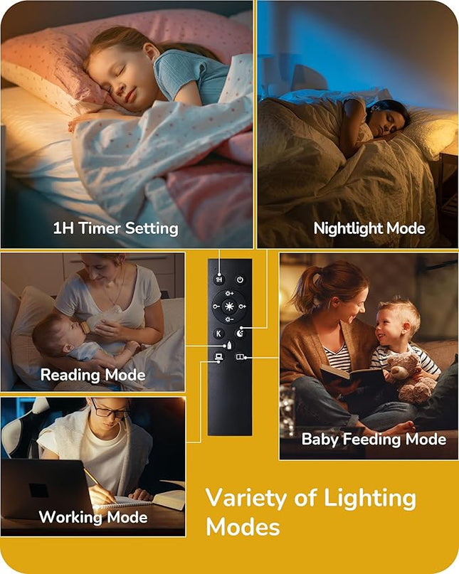 EDISHINE Modern Corner Floor Lamp with Remote, Stepless Dimmable Minimalist Reading Lamp, 65" Tall Pole Lamp for Living Room, Bedroom, Office, 9W LED Bulb Included (Gold) - LeafyLoom