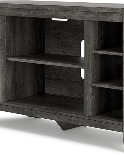 Signature Design by Ashley Arlenbry Modern Corner TV Stand with Fireplace Option & Fits TVs Up to 48 Inches, Gray - LeafyLoom